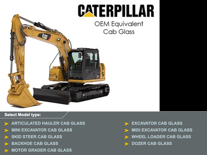 Lower Front Window for CAT Excavator, Part CTSEP25.2, 316-8854