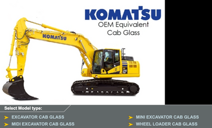 Lower Front Window for Komatsu Excavator, Part KMSEP20.2, 20Y-53-11611