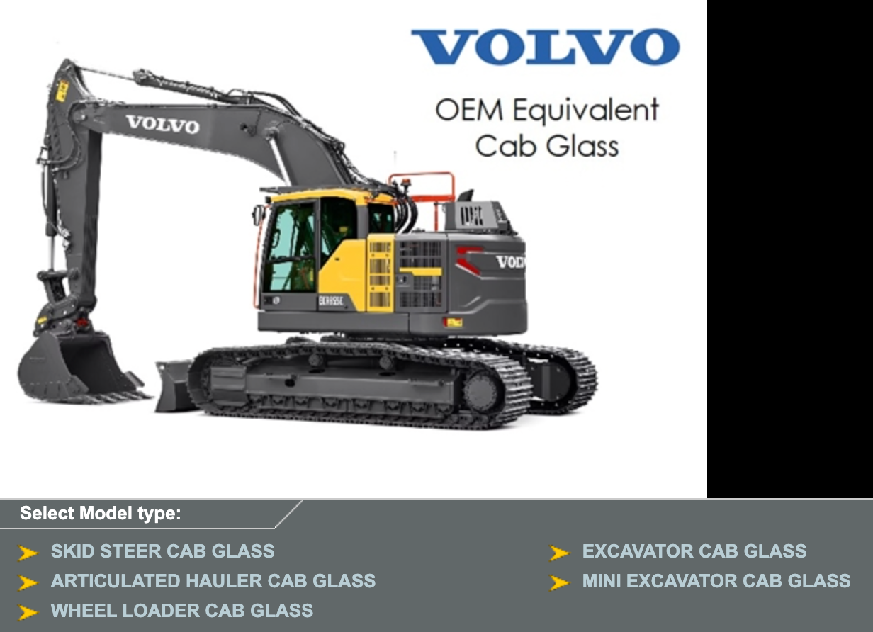 Upper Front Window for Volvo Excavator, Part VOSEP29.1, 15108848